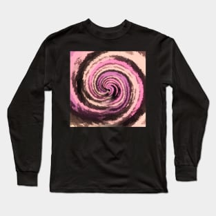 Tunnel Swirl of Pixel Pink Hearts Pattern Long Sleeve T-Shirt